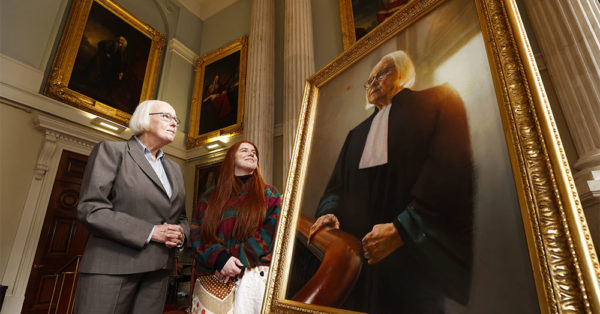 Portrait of Ms Justice Mary Laffoy by artist Hetty Lawlor unveiled as part of #IWD2020 celebrations